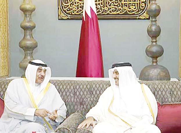 The meeting was attended by Sheikh Sabah Al-Khaled s Office Director Ambassador Dr Ambassador Sheikh Ahmad Nasser Mohammad Al-Sabah and Kuwait Ambassador to Qatar Hafeedh Al-Ajmi.