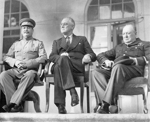 The Big Three Roosevelt, Churchill, and Stalin Casablanca (Jan.