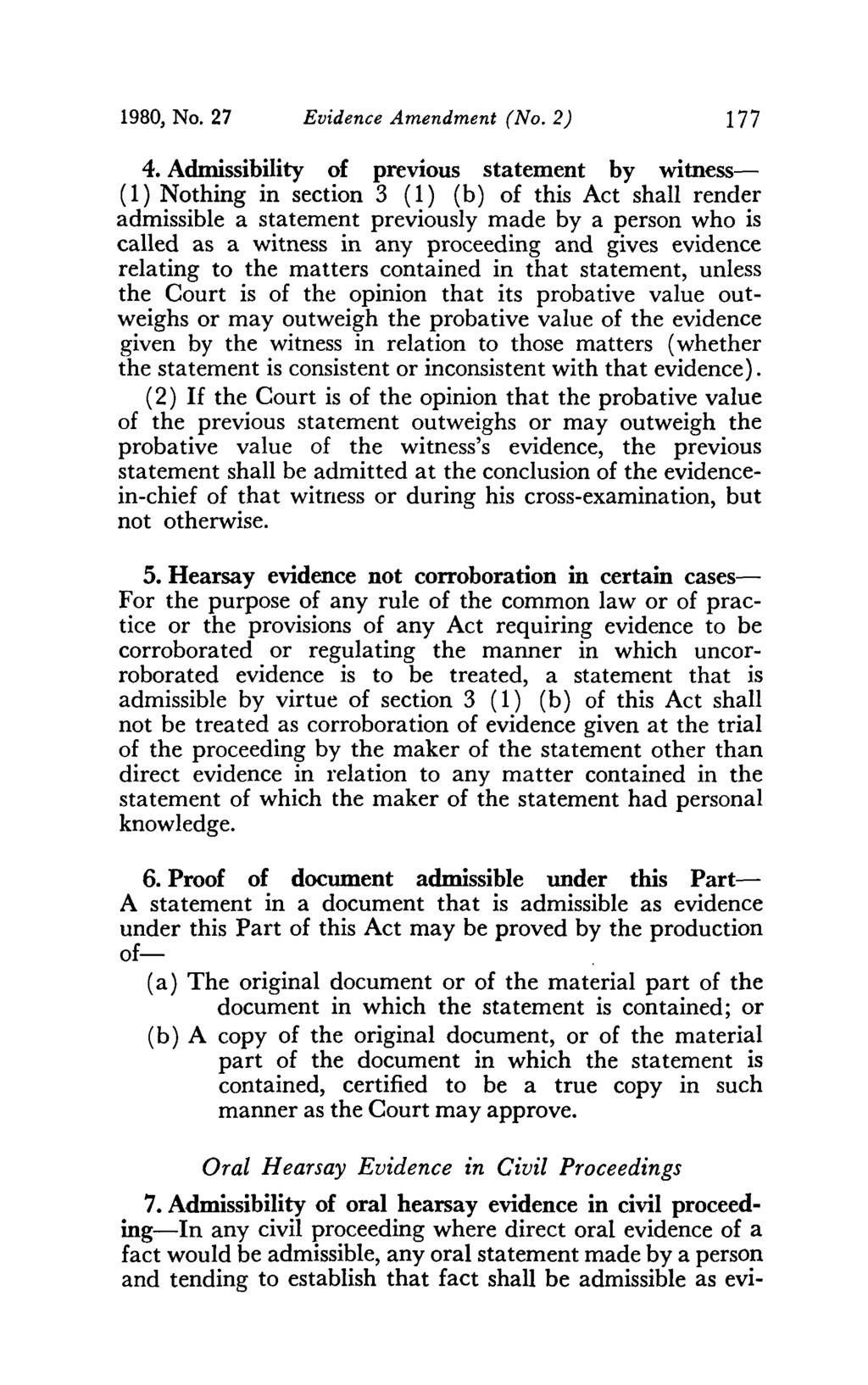 1980, No. 27 Evidence Amendment (No. 2) 177 4.
