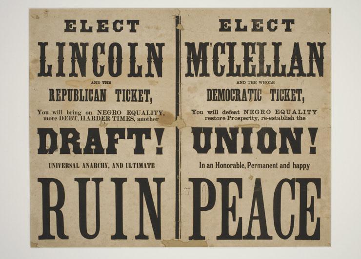 Election of 1864 Lincoln (U) defeats McClellan (D) - 212 to 21;