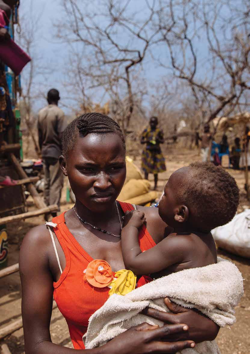 South Sudanese refugees at Imvepi settlement in Uganda.