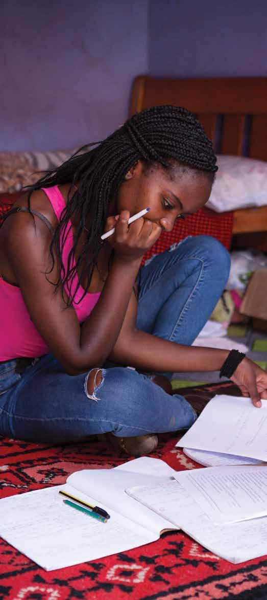 Burundian refugee student at home in Nairobi, Kenya.