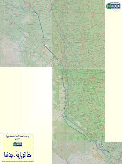 Figure 5 Topographic Map Showing the Proposed Route of the Giza North (Nubaria - Metname) Gas Pipeline