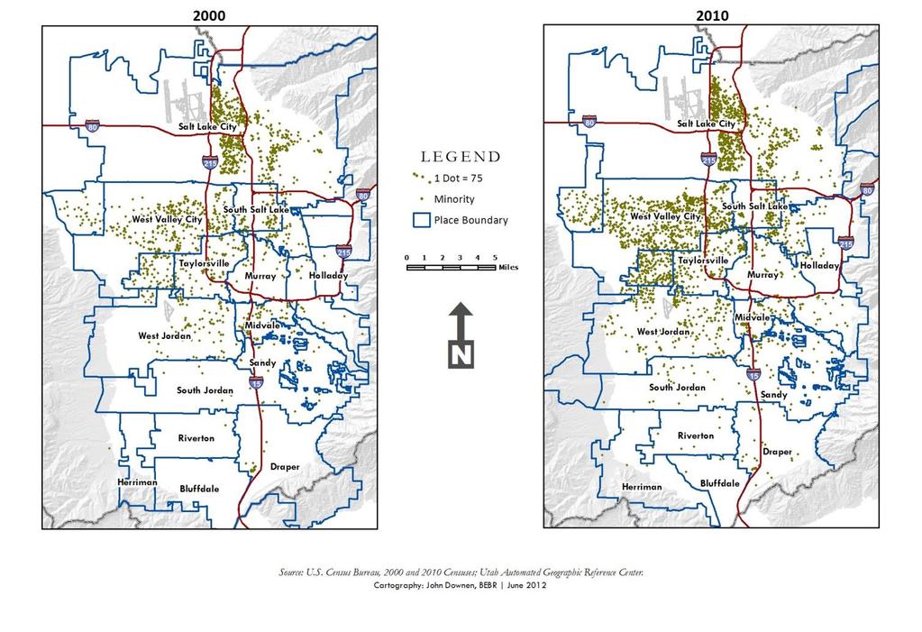Figure 3 Dot Density of Salt Lake County Minority Population