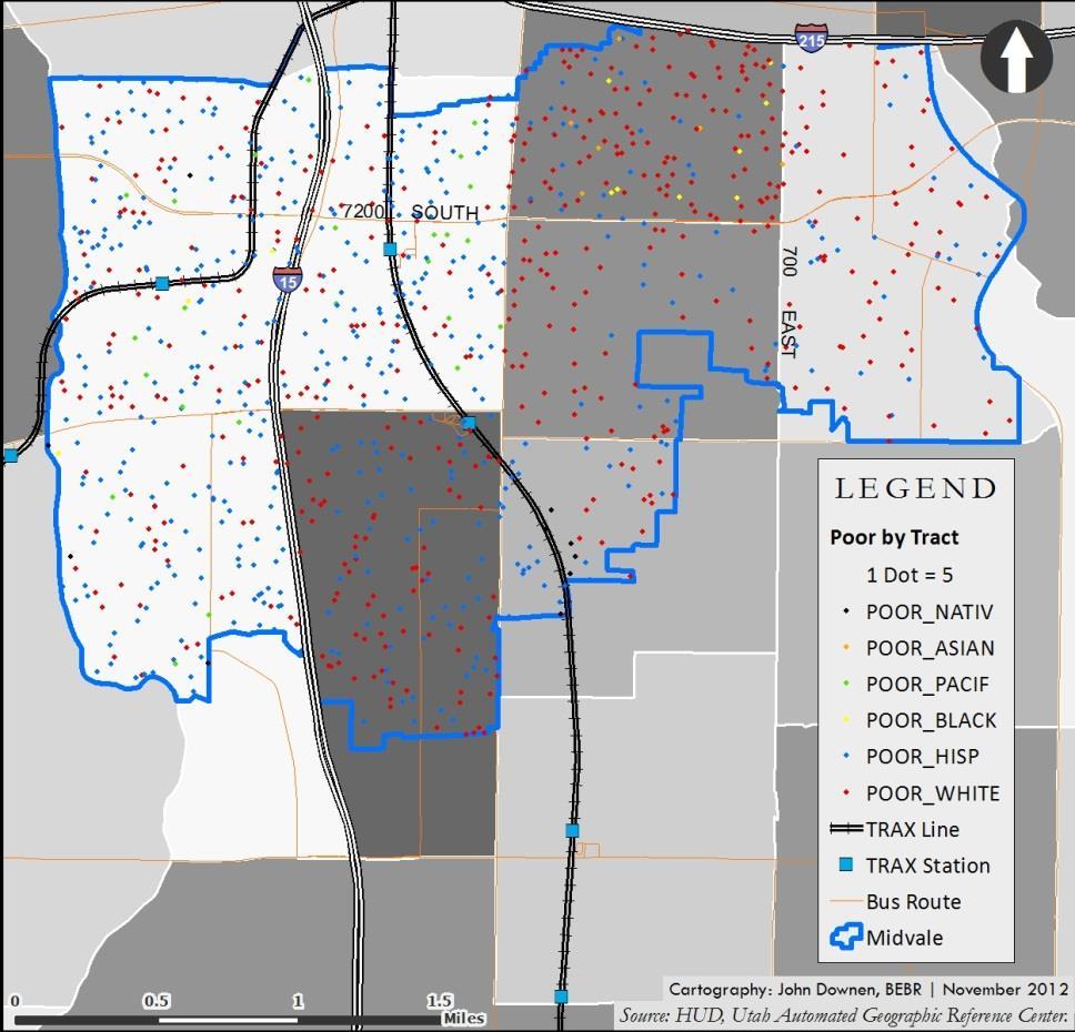 Figure 13 Poor by Census Tract in Midvale, 2010 Figure 14 Racially Concentrated Areas of Poverty in Salt Lake County HUD