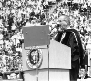 Announces in 1965 at University of Michigan Commencement Speech Areas of