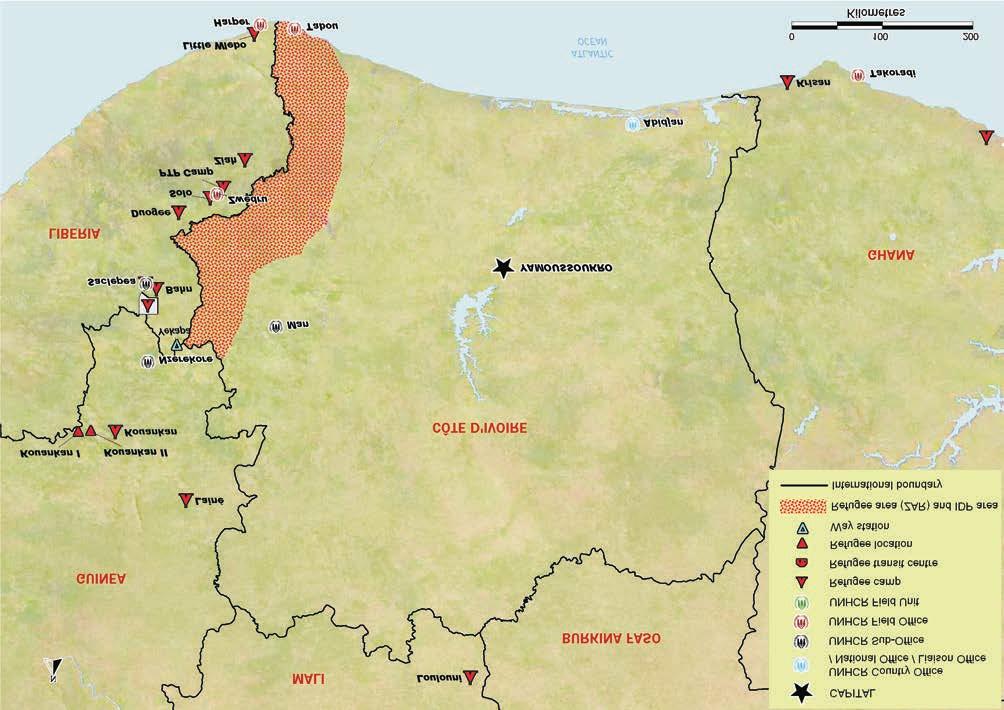 Operational highlights At the height of the post-electoral crisis that began in late 2010 and reached its peak in 2011, an estimated one million people were forcibly displaced in Côte d Ivoire or