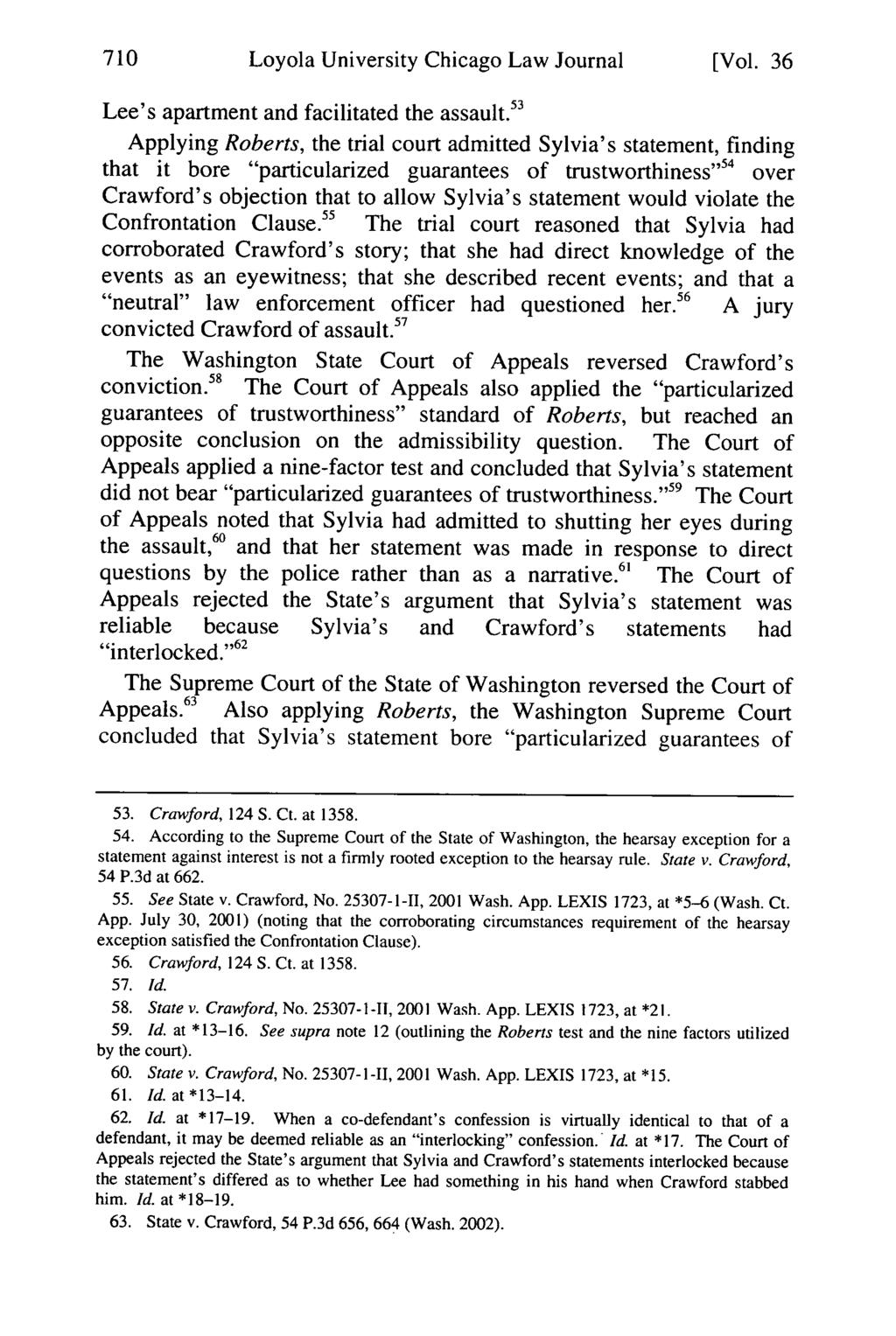 Loyola University Chicago Law Journal [Vol. 36 Lee's apartment and facilitated the assault.