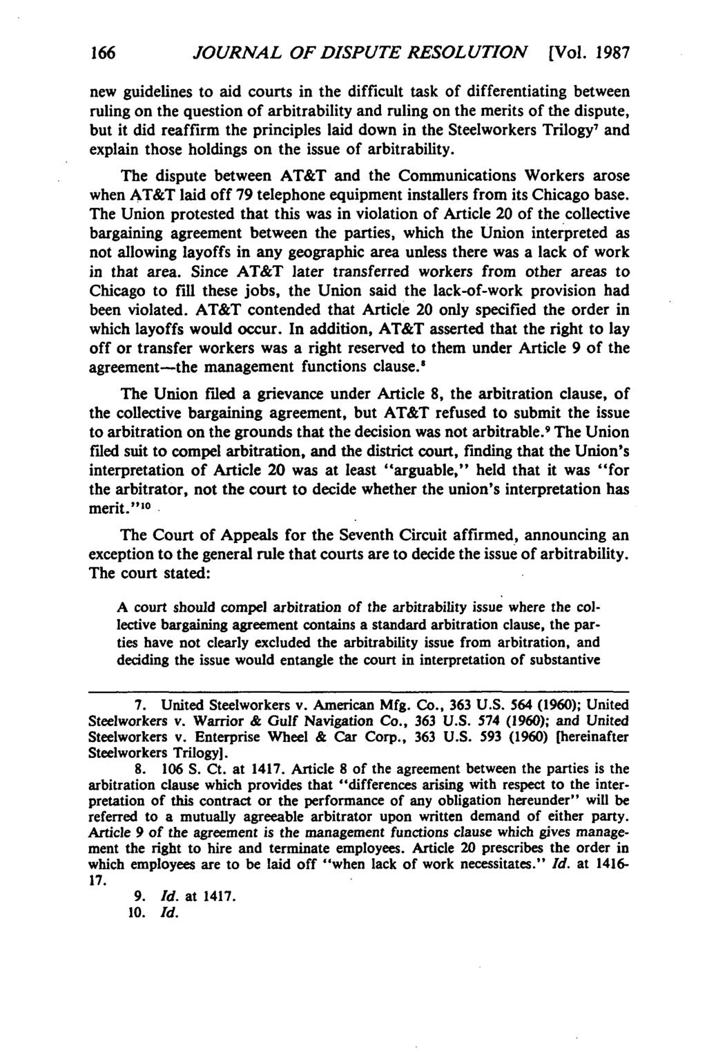 Journal of Dispute Resolution, Vol. 1987, Iss. [1987], Art. 13 JOURNAL OF DISPUTE RESOLUTION [Vol.