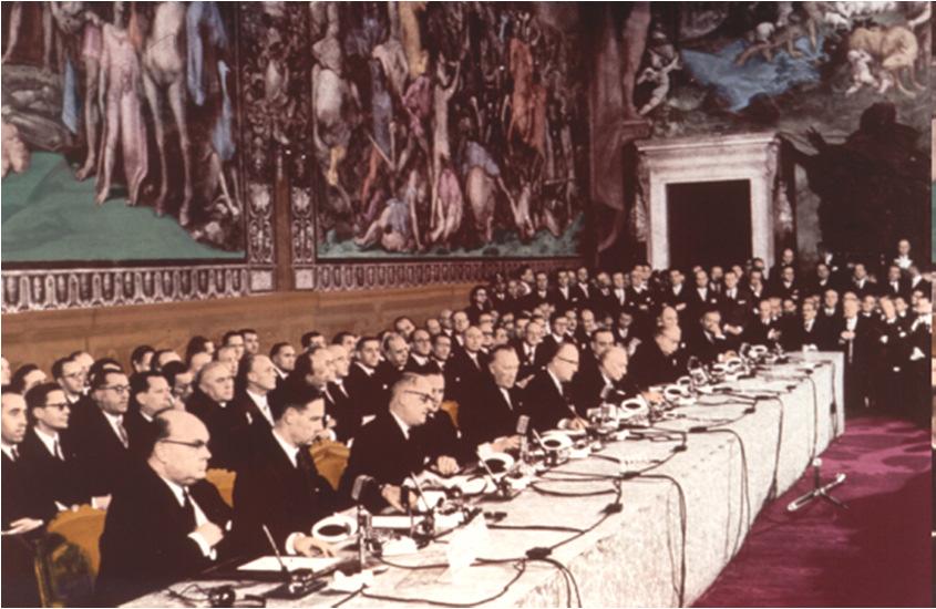 The Rome Treaties Set the Stage for Further Widening and Deepening 1957 [The signatories are] "determined to lay the foundations of an ever closer union among the peoples of Europe, resolved to