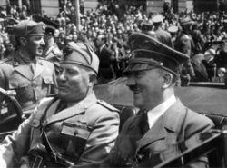 Impulses Toward Storm-Center In 1936, Nazi Hitler and Fascist Mussolini allied themselves in the Rome-Berlin Axis.