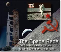 The Soviets put the first man in space and the Americans put the first man on the moon.