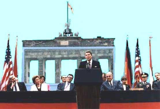 President Reagan flew to Berlin, stood