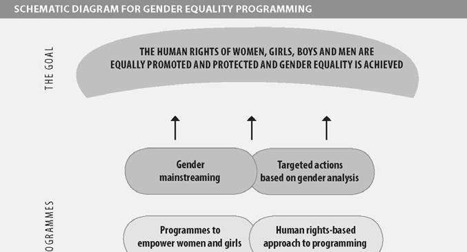 Mainstreaming a gender perspective is the process of assessing the implications for women and men of any planned action, including legislation, policies or programmes, in all areas and at all levels.