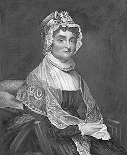 Abigail Adams (1744-1818) Abigail Adams was born in Massachusetts in 1744. She was the wife of John Adams and mother to John Quincy Adams, both of whom served as President.
