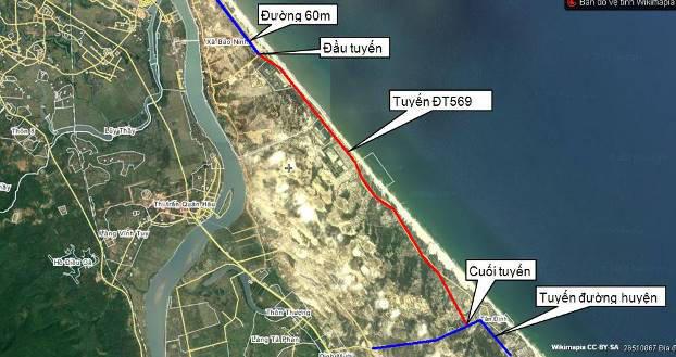 4 Figure 1: Map of Bao Ninh Hai Ninh route section 16. Route section No.2: An Son, Le Thuy district has a total length of 3.