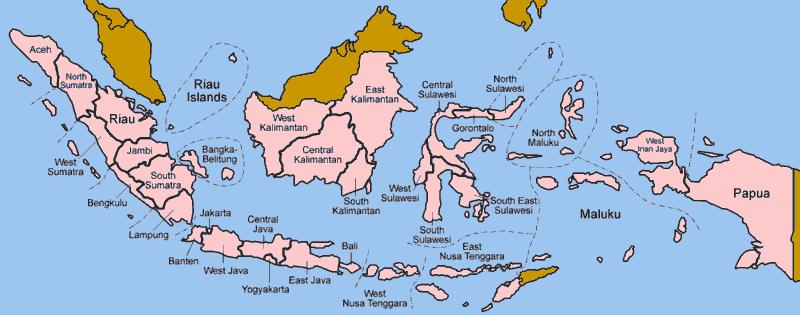 Figure 11 The contribution of provinces to GDP distribution inequality in Indonesia, 1989-2012 Source: Author s calculation based on data from BPS-Statistics Indonesia Figure 12 The map of Indonesia