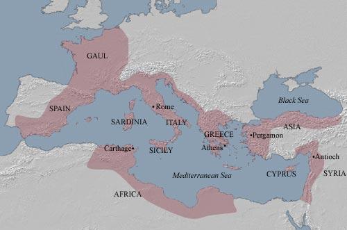 Expansion of the Republic Rome expanded from central Italy, to the Italian Peninsula, to the Mediterranean basin Defeated