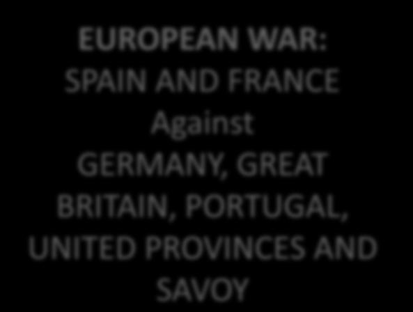 PORTUGAL, UNITED PROVINCES AND SAVOY CIVIL WAR