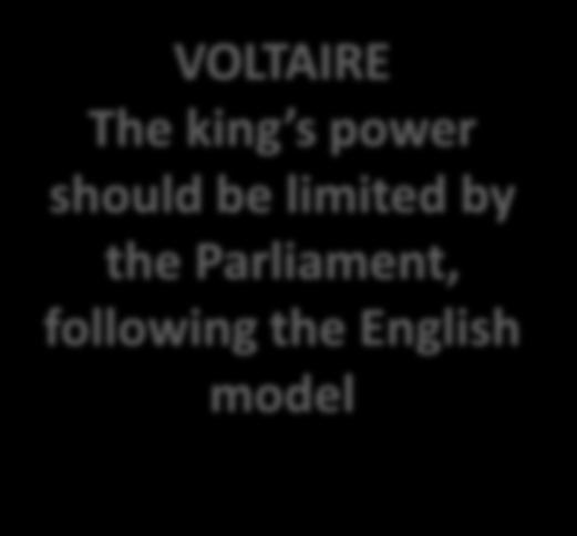 VOLTAIRE The king s power should be
