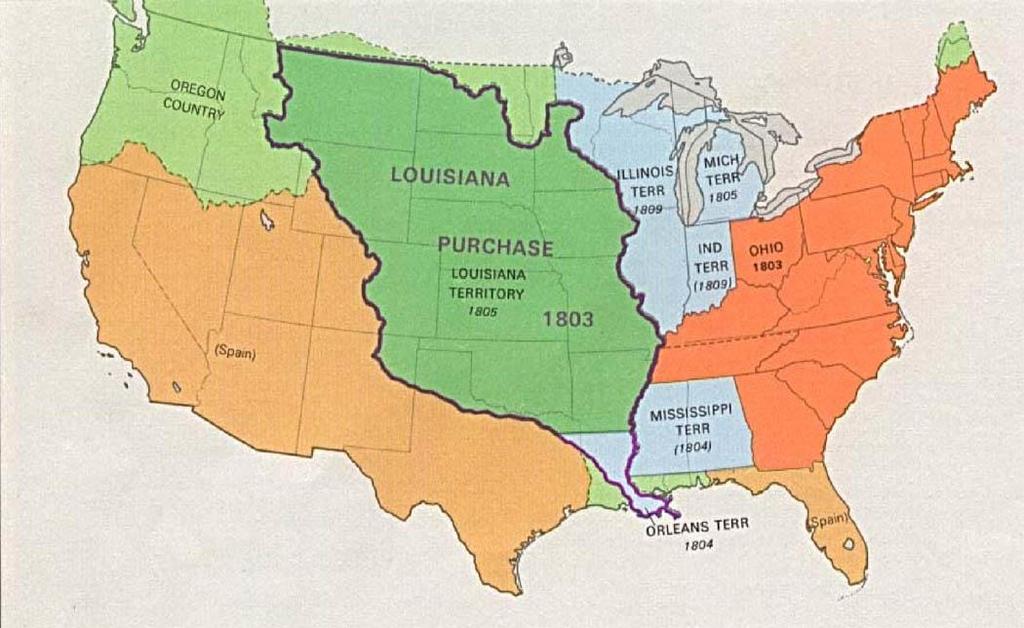 The Louisiana Purchase US acquired 828,800 square miles