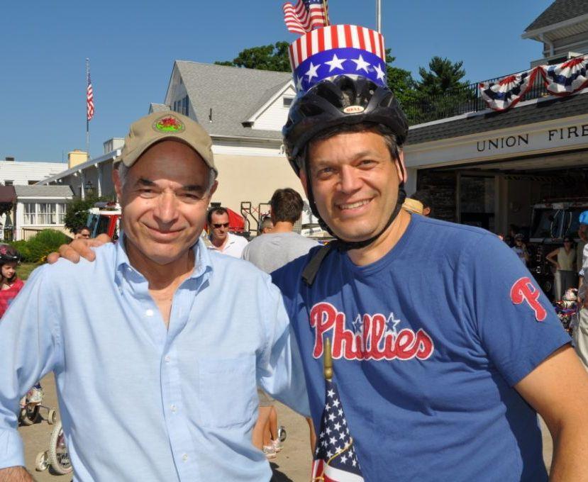Montgomery County Democratic Committee August 2010 page 9 At a 4th of July Parade, Lower Merion Commissioner George Manos and Lower Merion Committee person Dave Rosenbaum.
