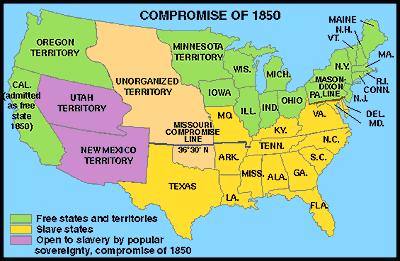 Divisions over slavery in territory gained in the
