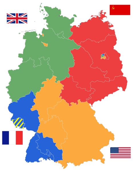 GERMANY 1947 Germany is partitioned into four zones of