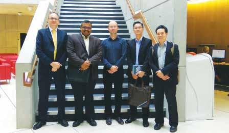 Associate Professor Kumar Ramakrishna (second from left), Head of NSSP, with his colleagues, Dr Tan Teck Boon and Mr Joshua Ng (fourth and fifth from left respectively), on a visit to the United
