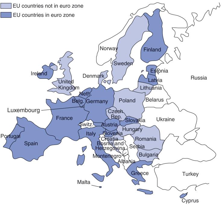 Fig. 21-1: Members of the Euro Zone as of January 1, 2014