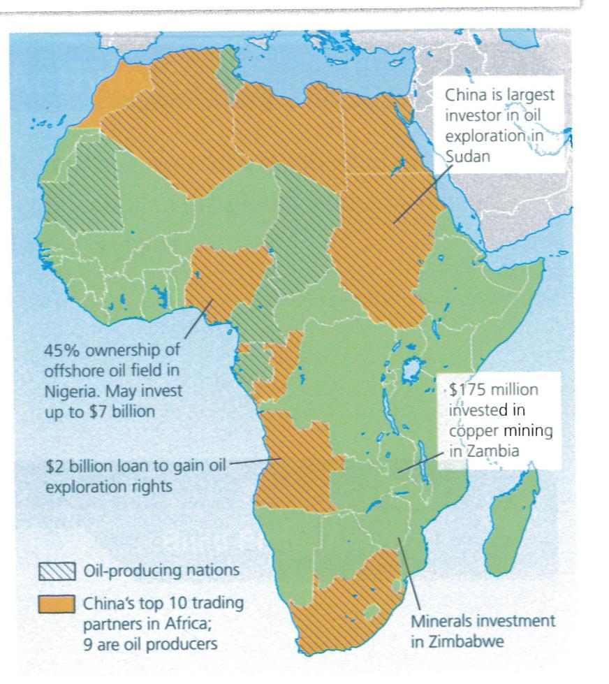 Example of FDI The Chinese government has invested heavily in Africa countries such as South Sudan because of a need for resources such as oil.