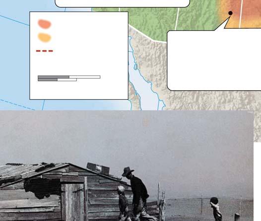 Dust is TENN. reported on ships 500 miles out to sea. GEOGRAPHY SKILLBUILDER 1. Region Which states were in the region known as the Dust Bowl? 2.