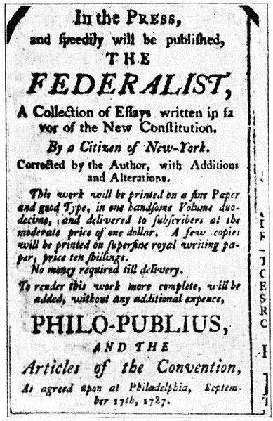 Federalist v. Antifederalists Chart on p.