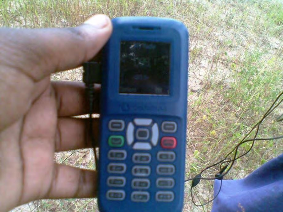 The mobile phone that one participant used to