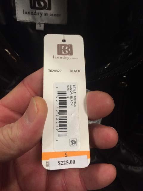price printed on the tag of the item pictured.