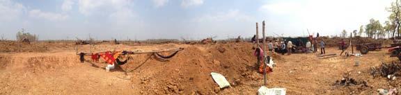 Findings: Site of an uprooted ancient temple in Prame Commune where a company searched for gemstones, March 2014.
