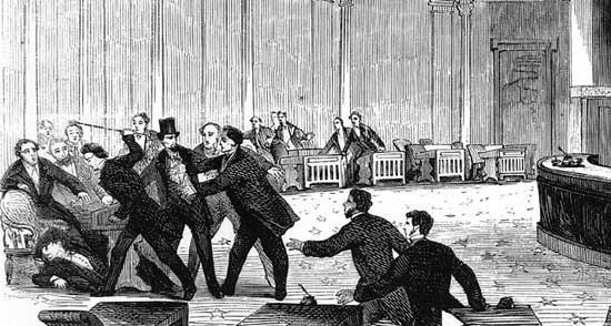 Caning of Charles Sumner Another event of 1856 signified the depths of the division.