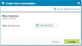 You will then be prompted to enter a date of service for the new authorization before you are redirected to the Authorization Submission screen for that member.