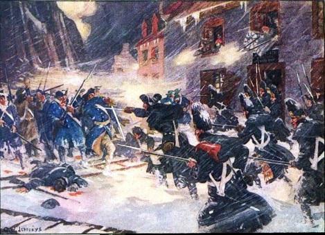 in the maze of narrow streets of the city and were easy _targets for the British and _Canadien defenders. The Americans called _off_ their _attack_.