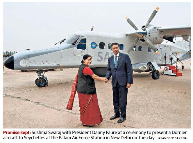 Prelims Focus Facts-News Analysis Page-1- After aid for defence buys, India gifts plane to Seychelles Maritime