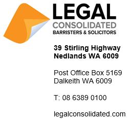 Your Reference: Enquiries: Dr Brett Davies Direct Telephone: 08 6389 0400 Email: brett@legalconsolidated.