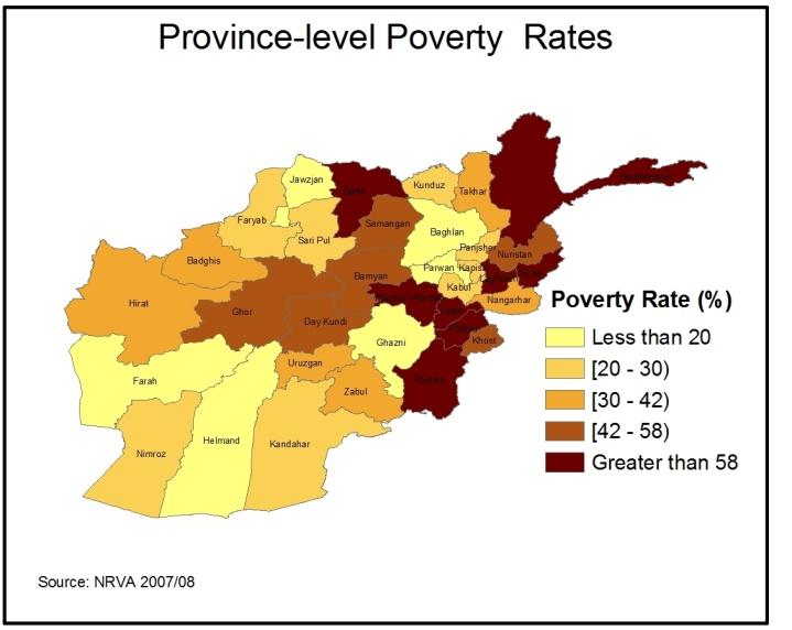 Poverty in Afghanistan Strong variation in poverty