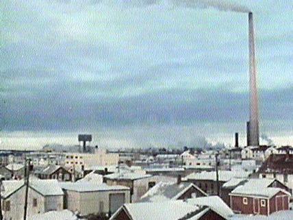 smelter. Flin Flon Manitoba Workers could walk down the street to get to work.