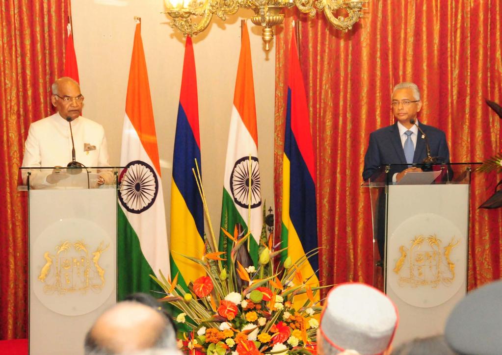 Prime Minister Jugnauth and President Kovind underlined the new era of cooperation between Mauritius and India Joint statement to the media In a joint media statement on 12, Prime Minister Jugnauth