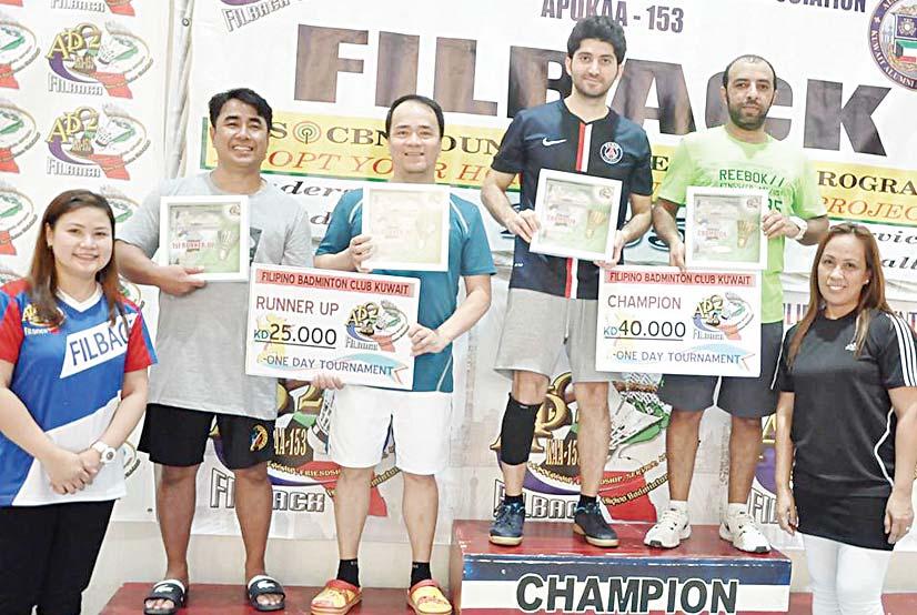 Runner-Up. BADMINTON They moved up to the quarter-finals by taming Essam and Mohd Minhaj 15-13, 15-12, overcoming Nanang and Anto 15-13, 12-15, 15-11 and pummeling Raja and Darshan 15-7, 15-9.