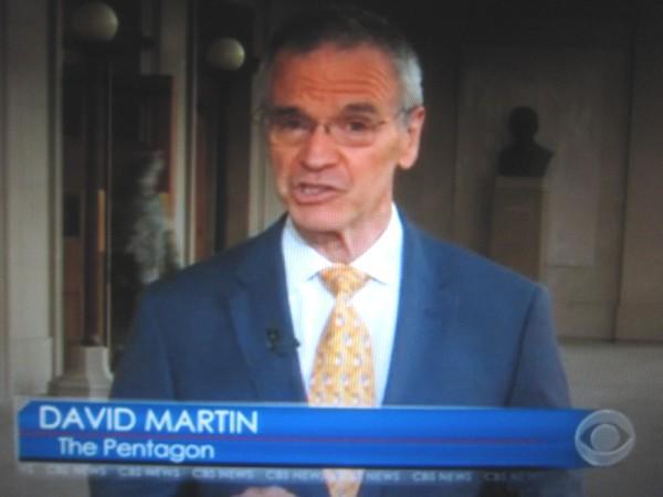 On August 2 nd CBS news producers arranged for a double geo-gesture by a soldier to be executed as David Martin s