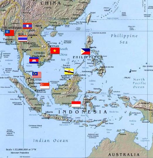 Association of South East Asian Nations 1967 establishment of ASEAN with the 5 original