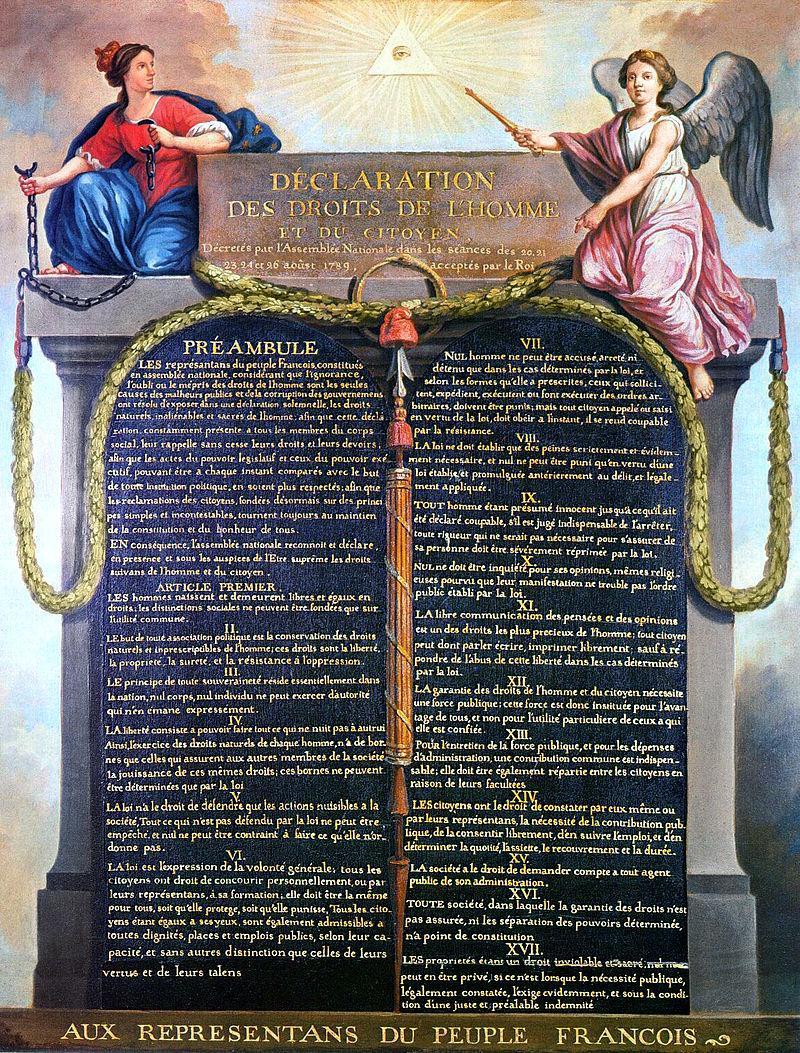 1789 The Declaration of The Rights of Man was influenced by enlightenment ideas, the English Bill of Rights and the American Declaration of Independence In included