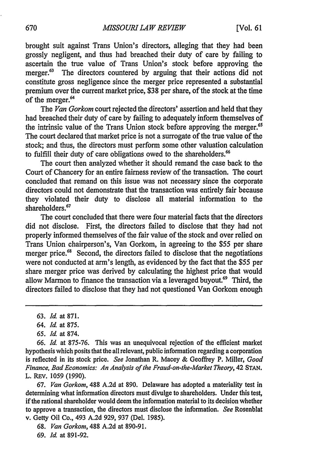 Missouri Law Review, Vol. 61, Iss. 3 [1996], Art. 6 MISSOURI LAW REVIEW [Vol.