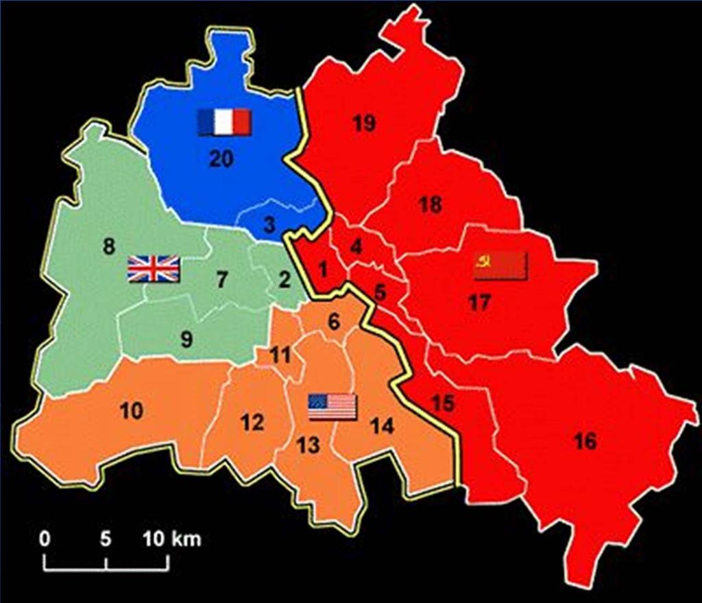 Divisions of Germany This map indicates the division of Berlin after World War II.